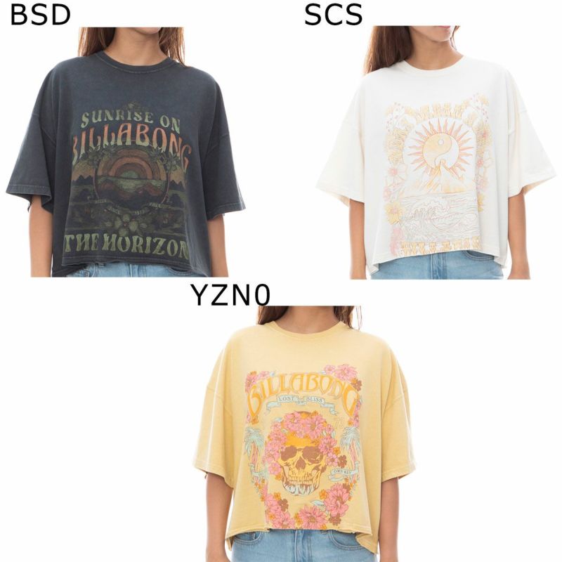 ビラボンBILLABONGサーフィンサーフウェア半袖TシャツGRAPHICCROPPEDTEEBE013207レディース女性24SP春夏