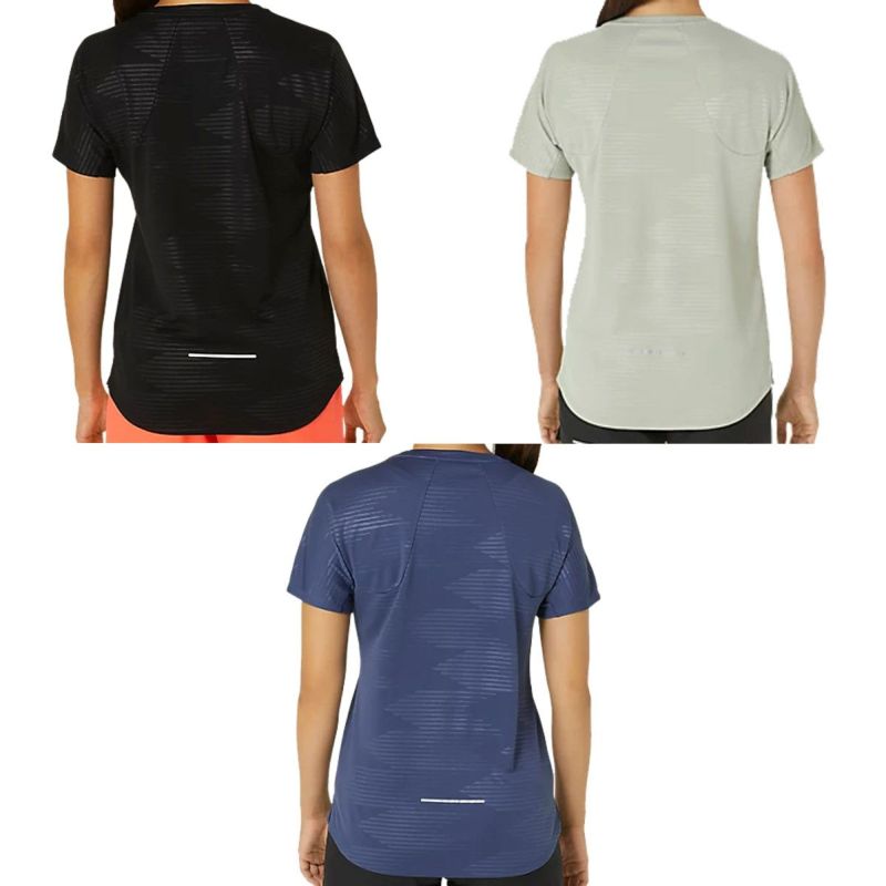 アシックスASICSランニングウェア半袖Tシャツウィメンズグラフィックエンボスショートスリーブトップ2012D002レディース女性24SP春夏