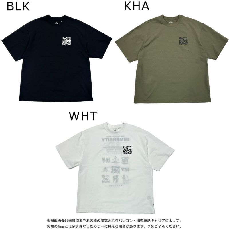 ラスティRUSTYサーフィンサーフウェア半袖TシャツペアテックスUVTシャツ914-465メンズ男性24SP春夏