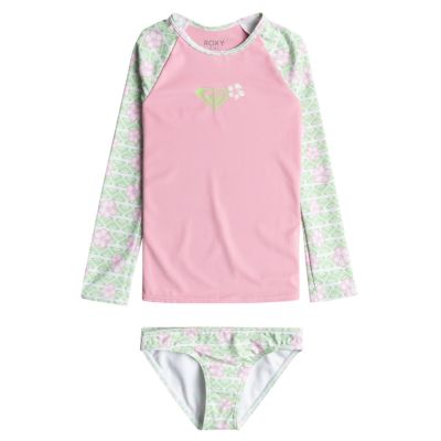 【SALE】ロキシー ROXY サーフィン サーフ 水着 ファッション水着 HIBILINE LS LYCRA SET ERLWR03297 ジュニア キッズ 子ども 女の子 24SP 春夏