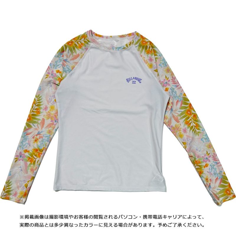 ビラボンBILLABONGサーフィンサーフラッシュガードUVカット【SURFCAPSULE】PEACEFULPALMSRAGLANLSRASHBE013151レディース女性24SP春夏