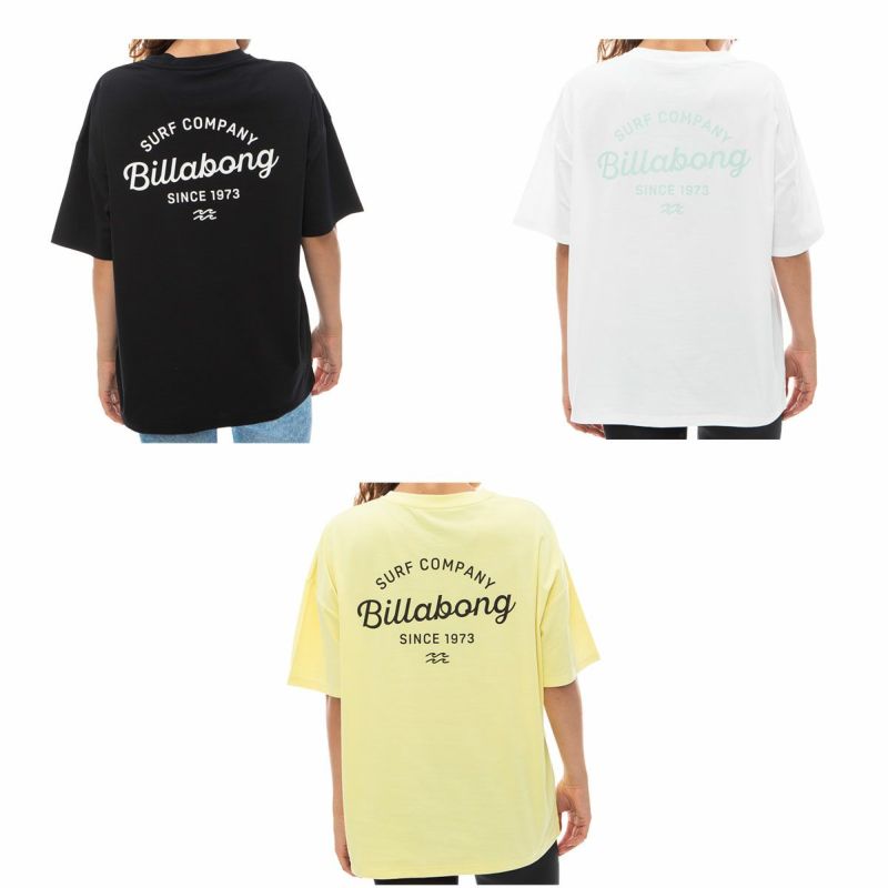 ビラボンBILLABONGサーフィンサーフウェア半袖Tシャツ【FORSANDANDWATER】LOGOS/STEERASHラッシュTシャツBE013864レディース女性24SP春夏