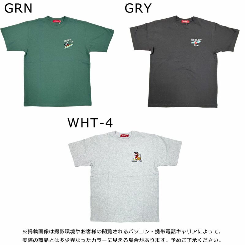 ベネフィットBENEFITサーフィンサーフウェア半袖TシャツアンティバルANTIBALミッキーワンポイント刺繍SSTEE242AN1ST001メンズ男性24SP春夏