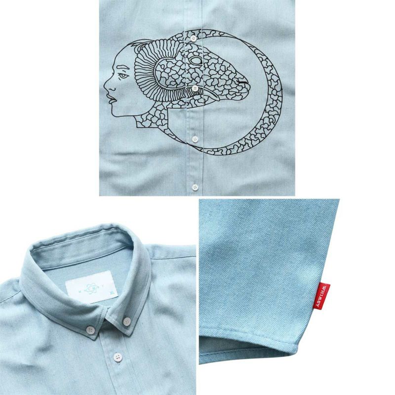 ウィムジーWHIMSYスケボースケートボードウェア半袖シャツカルドデニムシャツCaldoDenimShirt12231U130171メンズ男性24SP春夏