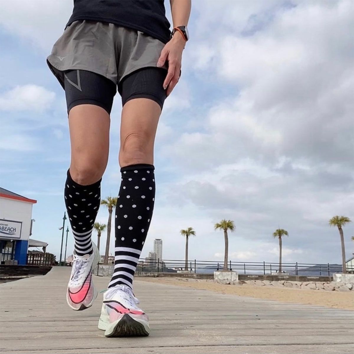 ファンランFanrunnnランニングソックス靴下ハイソックスdotbJ8DOTB-J8レディース女性