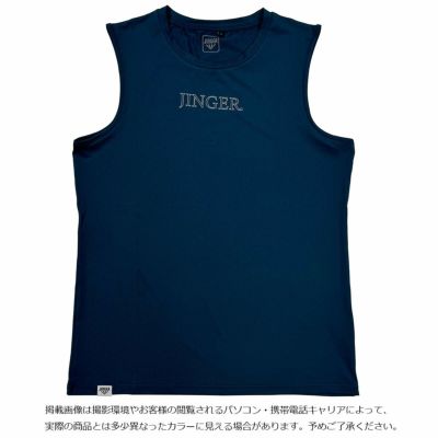 ジンガーJINGERランニングウェアノースリーブタンクトップノースリーブシャツJM-6016-NVYメンズ男性24SU春夏