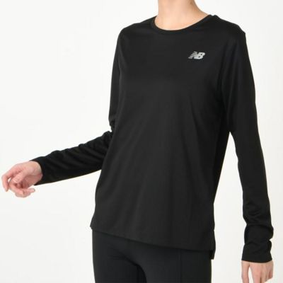 ユーバランスNewBalanceランニングウェア長袖TシャツロンTSportEssentialsロングスリーブTシャツWT41225-BKレディース女性24SP春夏