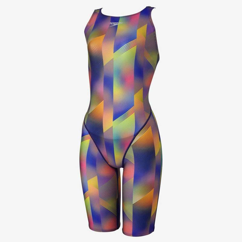 スピードSPEEDOスイムフィットネス競泳水着フレックスシグマカイセミオープンバックニースキン3FLEXΣXSemiOpenbackKneeskinIIISCW12452F-BLレディース女性24FA秋冬