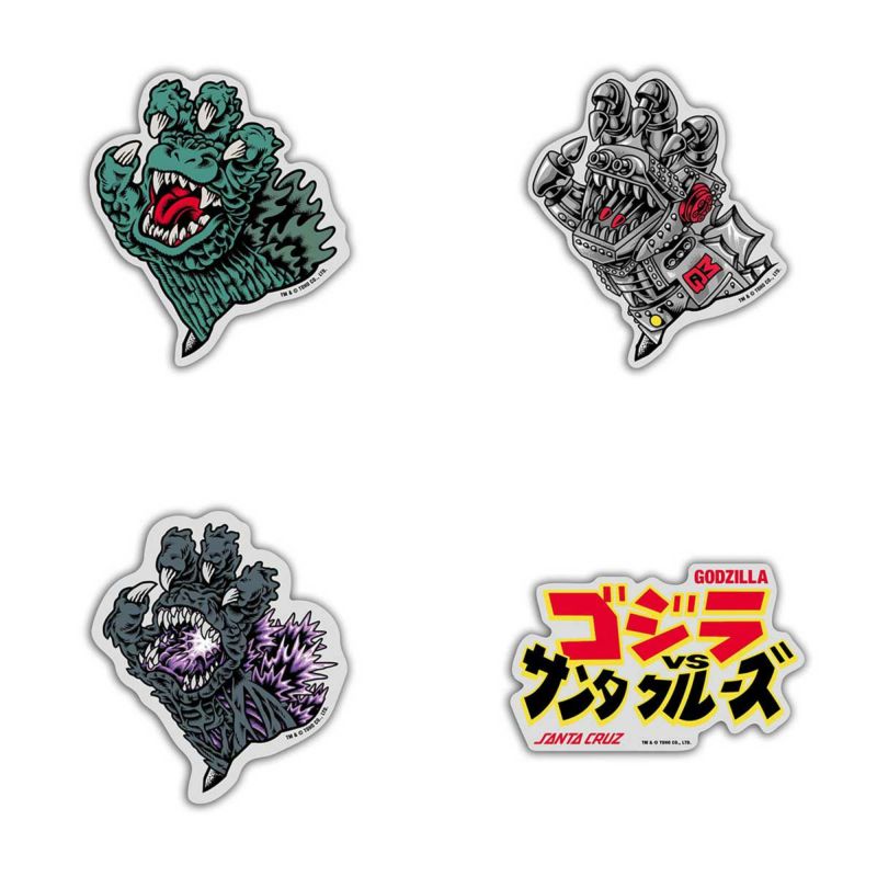 サンタクルーズSANTACRUZスケボースケートボードアクセサリーGODZILLAvsSANTACRUZSTICERPACK(4枚入り)3702121124HO秋冬