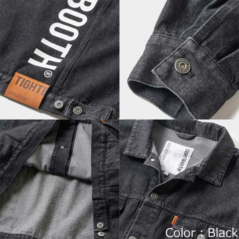 タイトブースTIGHTBOOTHスケボースケートボードウェアアウタージャケットラベルロゴデニムジャケットLABELLOGODENIMJACKETFW24-JK07メンズ男性24FA秋冬