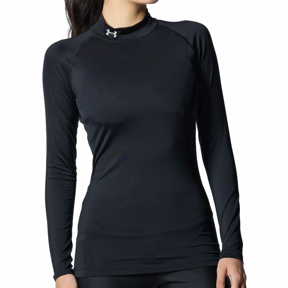 アンダーアーマーUNDERARMOURジムフィットネスヨガウェアインナーシャツアンダーシャツUAウィメンズヒートギアコンプレッションモックシャツ1358605-001レディース女性24FA秋冬