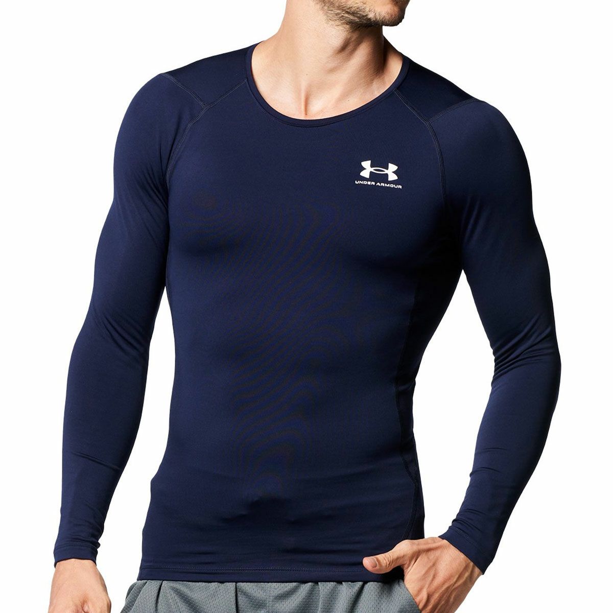 アンダーアーマーUNDERARMOURジムフィットネスヨガウェアインナーシャツアンダーシャツUAコールドギアアーマークルーネックシャツ1375528-410メンズ男性24FA秋冬