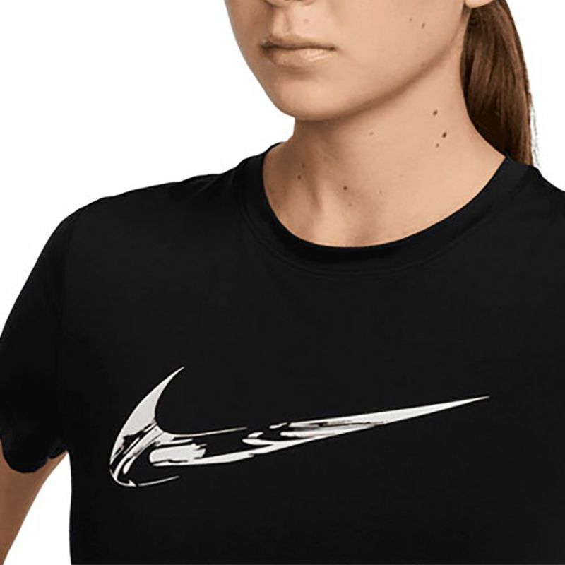 ナイキNIKEランニングウェア半袖TシャツスウッシュドライフィットショートスリーブグラフィックランニングトップスFV6374-010レディース女性24FA秋冬