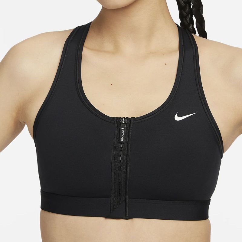 ナイキNIKEジムフィットネスヨガウェアスポーツブラスポブラブラトップスウッシュフロントジップミディアムサポートパッディドスポーツブラFN2732-010レディース女性25SP春夏