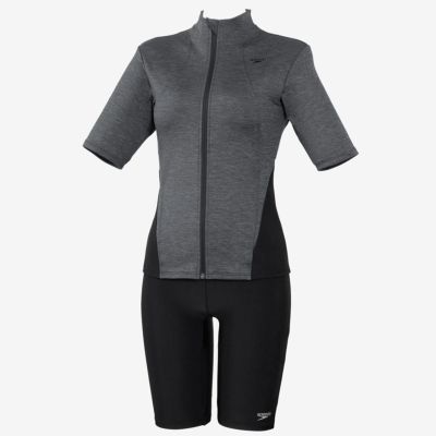 スピードSPEEDOスイムフィットネス水着ショートスリーブウェイビーセパShortSleeveWavySepaSFW32501-KXレディース女性25S1春夏