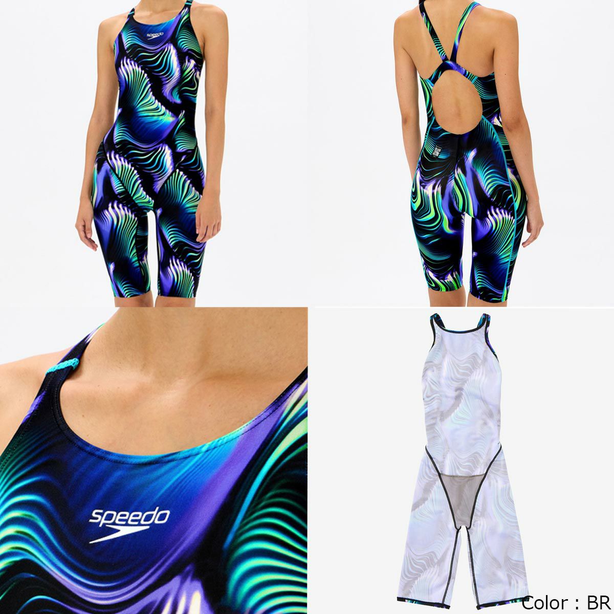 スピードSPEEDOスイム競泳水着フレックスシグマカイオープンバックニースキン2FLEXΣχOpenbackKneeskinIISCW12501F-BRレディース女性25S1春夏