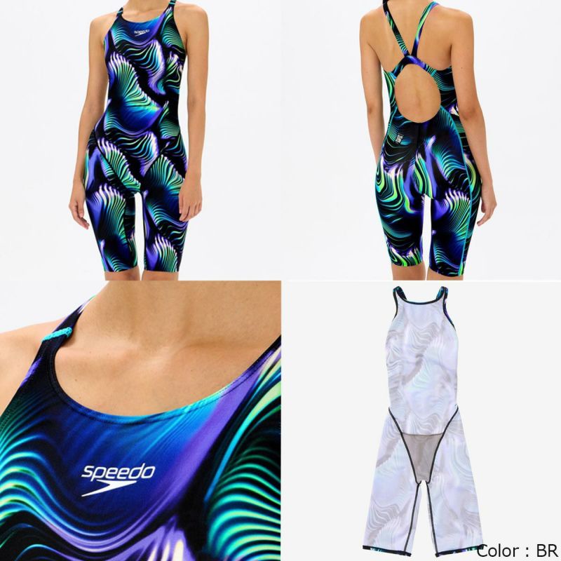 スピードSPEEDOスイム競泳水着フレックスシグマカイオープンバックニースキン2FLEXΣχOpenbackKneeskinIISCW12501F-PYレディース女性25S1春夏