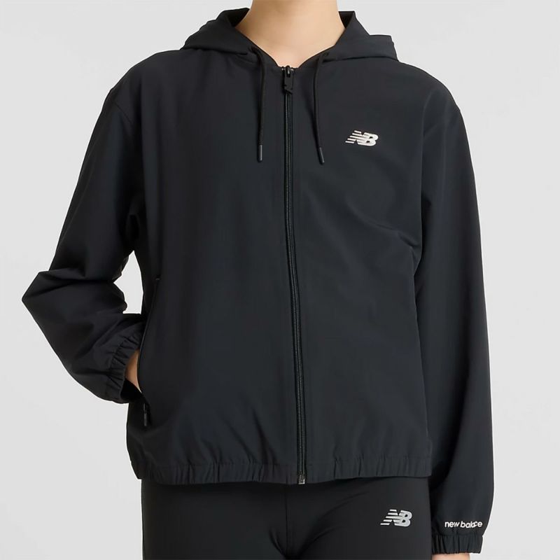 ニューバランスNewBalanceジムフィットネスヨガウェアスウェットパーカーストレッチウーブンジャケットStretchWovenJacketAWJ51503-BKレディース女性25SP春夏
