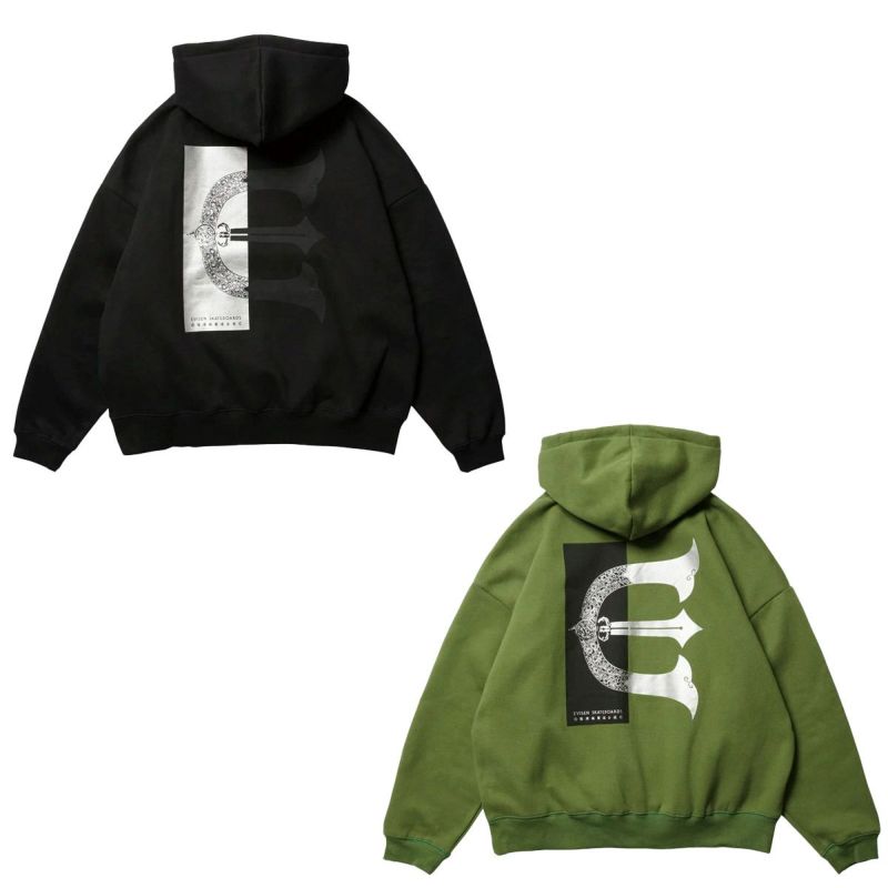 エビセンEVISENスケボースケートボードウェアスウェットパーカーレクタングルロゴフーディーRECTANGLELOGOHOODIE24FW-SW05メンズ男性24FA秋冬