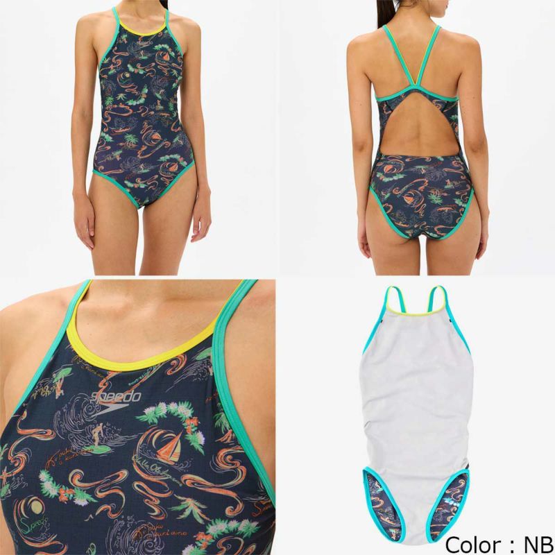 スピードSPEEDOスイムトレーニング競泳水着サンオンザシーターンズスーツSunOnTheSeaTurnSSuitSTW02505-DTレディース女性25S1春夏