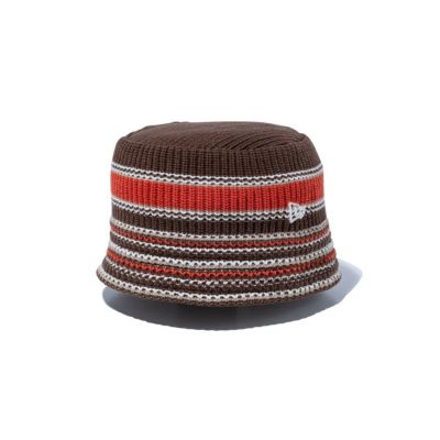 ニューエラNEWERAアウトドアカジュアル帽子ハットニットバケットマルチボーダーウォルナットKNITBUCKETMULTIBORDERWAL14518192メンズレディースユニセックス25SP春夏