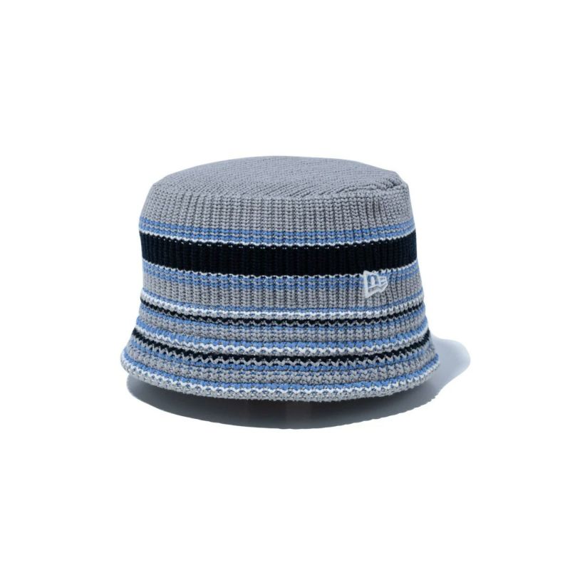 ニューエラNEWERAアウトドアカジュアル帽子ハットニットバケットマルチボーダーライトグレーKNITBUCKETMULTIBORDERLGRY14518194メンズレディースユニセックス25SP春夏