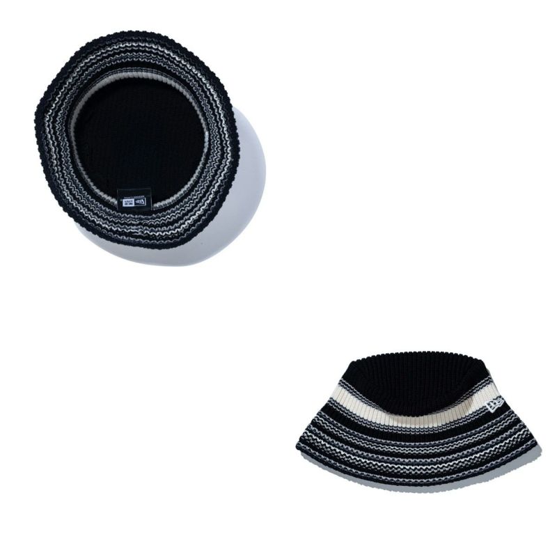 ニューエラNEWERAアウトドアカジュアル帽子ハットニットバケットマルチボーダーブラックKNITBUCKETMULTIBORDERBLK14518195メンズレディースユニセックス25SP春夏