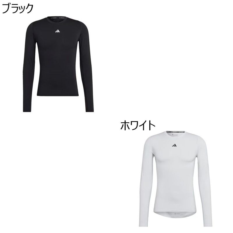 アディダスadidasジムフィットネスヨガウェアインナーシャツアンダーシャツテックフィットトレーニング長袖TシャツIG435メンズ男性23FA秋冬