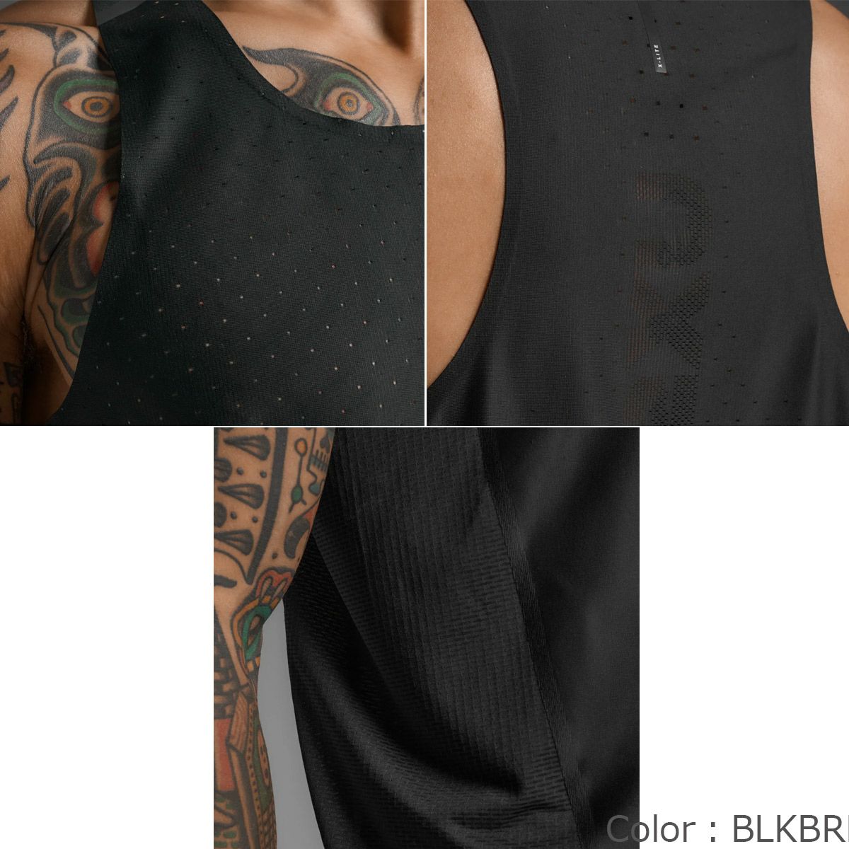 2XUツータイムズユーランニングウェアノースリーブタンクトップライトスピードリアクトシングレットLightSpeedReactSingletMR7375Aメンズ男性25SP春夏