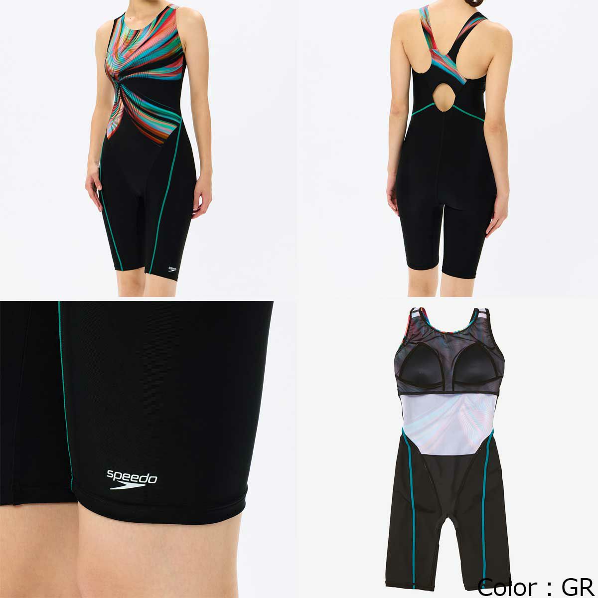 スピードSPEEDOスイムフィットネス水着オブシディアンルースンニースキンObsidianLoosenKneeskinSFW12502-BLレディース女性25S1春夏