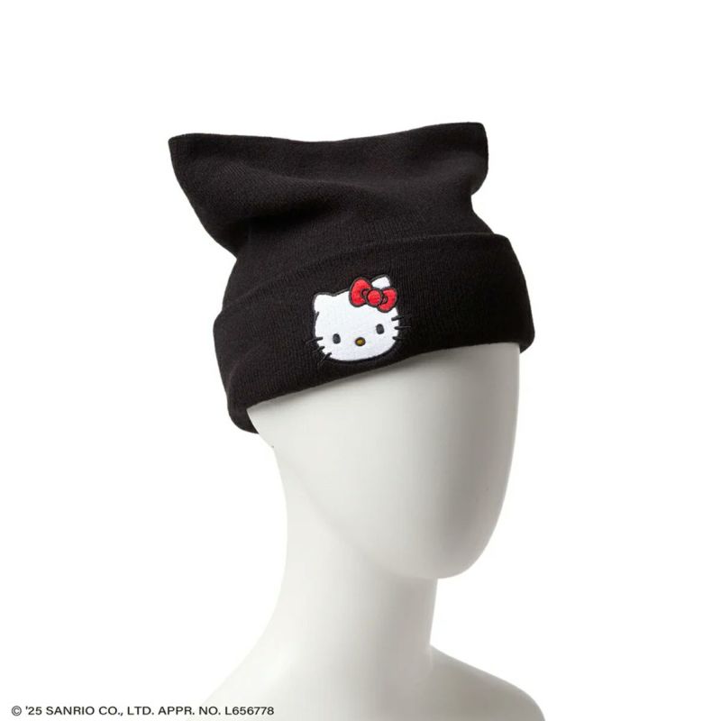 ニューエラNEWERAアウトドアカジュアル帽子ニット帽ビーニースクエアニットHELLOKITTYハローキティブラック14348583メンズレディースユニセックス25SP春夏
