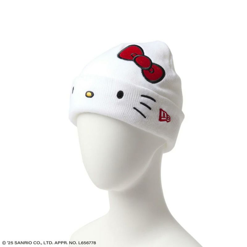 ニューエラNEWERAアウトドアカジュアル帽子ニット帽ビーニーKid'sベーシックカフニットHELLOKITTYハローキティホワイト14348588ジュニアキッズ子ども男の子女の子25SP春夏