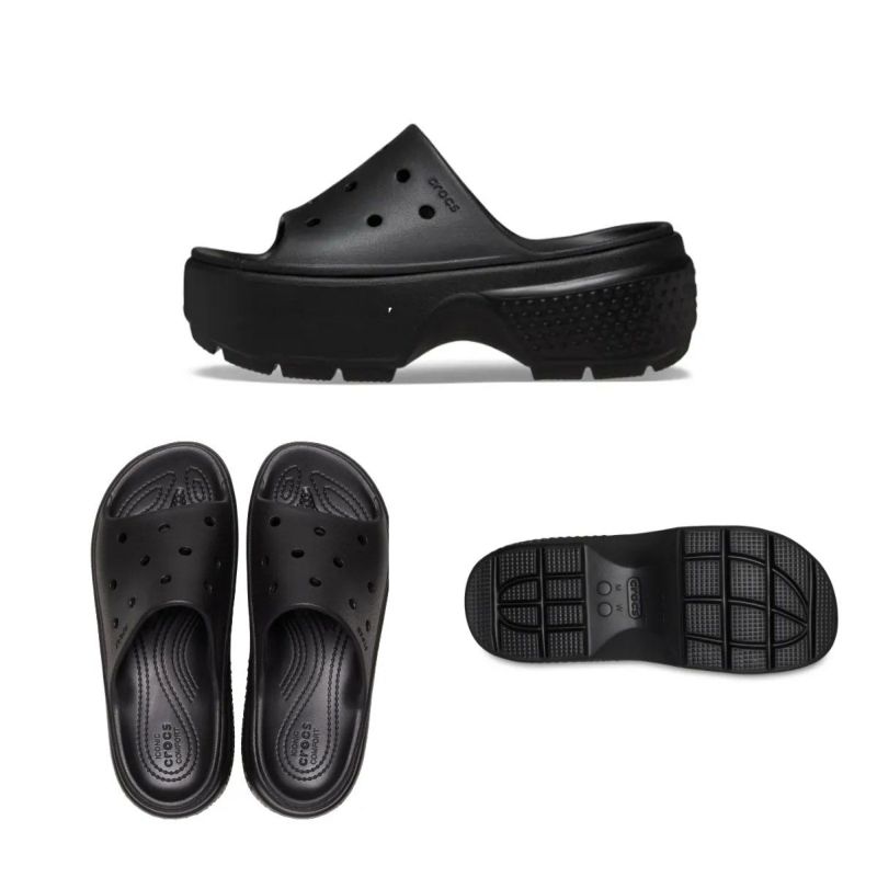 クロックスCrocsスポーツサンダル靴ストンプスライドStompSlide209346-001レディース女性25SP春夏