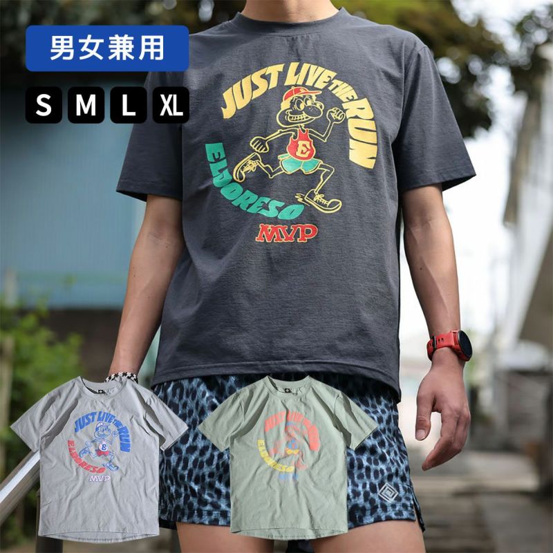 エルドレッソELDORESOランニングウェア半袖TシャツJustLiveTeeE1015015メンズレディースユニセックス25SP春夏