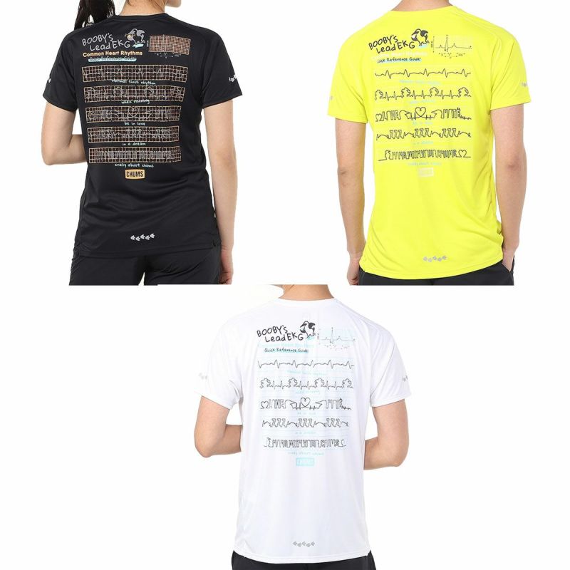 チャムスCHUMSランニングウェア半袖TシャツランニングハートビートTシャツRunningHeartBeatT-ShirtCH01-2496メンズレディースユニセックス25SP春夏