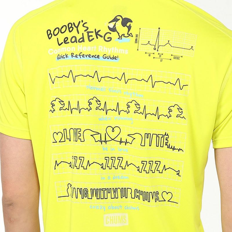 チャムスCHUMSランニングウェア半袖TシャツランニングハートビートTシャツRunningHeartBeatT-ShirtCH01-2496メンズレディースユニセックス25SP春夏