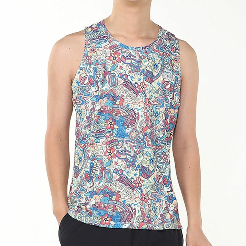 チャムスCHUMSランニングウェアノースリーブタンクトップランオールパターンスリーブレスシャツRUNAllPatternSlvlssShirtCH01-2501メンズレディースユニセックス25SP春夏