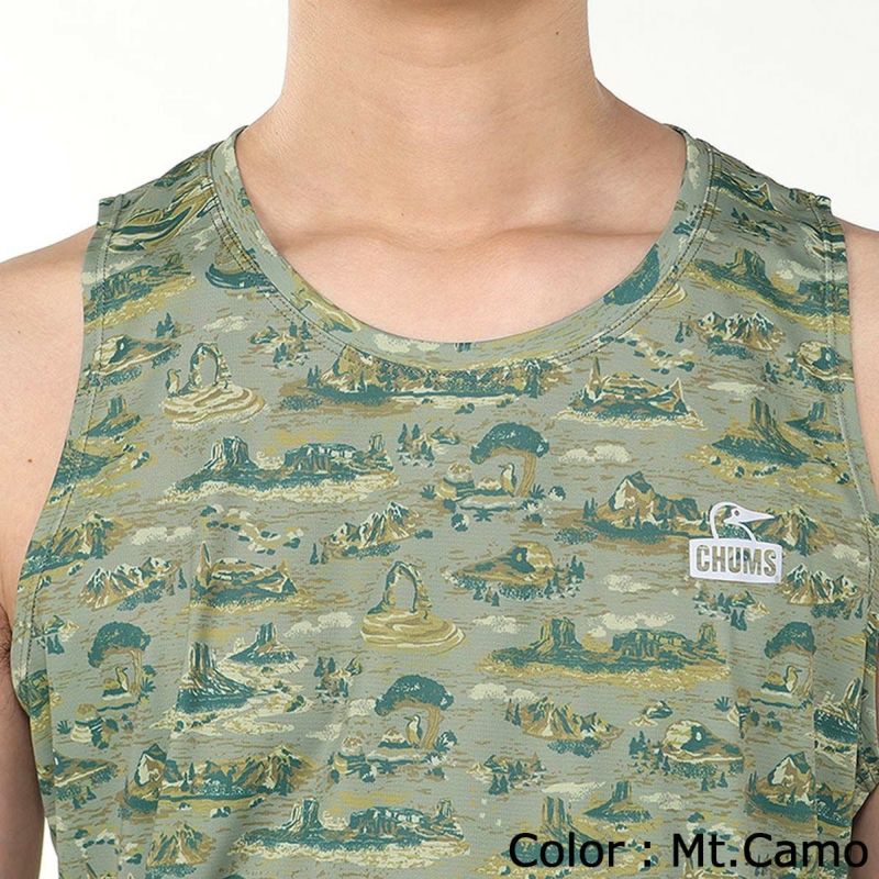 チャムスCHUMSランニングウェアノースリーブタンクトップランオールパターンスリーブレスシャツRUNAllPatternSlvlssShirtCH01-2501メンズレディースユニセックス25SP春夏