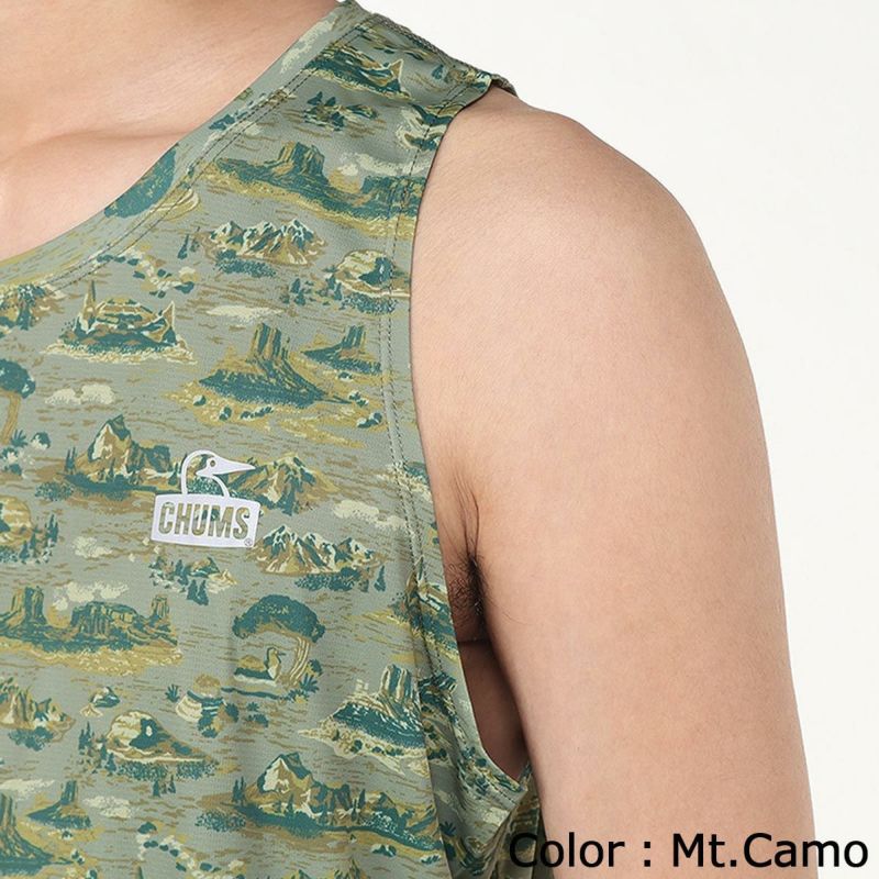 チャムスCHUMSランニングウェアノースリーブタンクトップランオールパターンスリーブレスシャツRUNAllPatternSlvlssShirtCH01-2501メンズレディースユニセックス25SP春夏