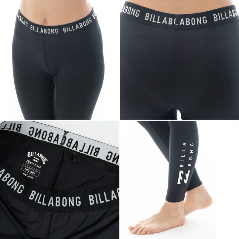 ビラボンBILLABONGサーフィンサーフラッシュガードレギンストレンカLOGOBANDUVLEGGINGSラッシュレギンスBF013400レディース女性25SP春夏