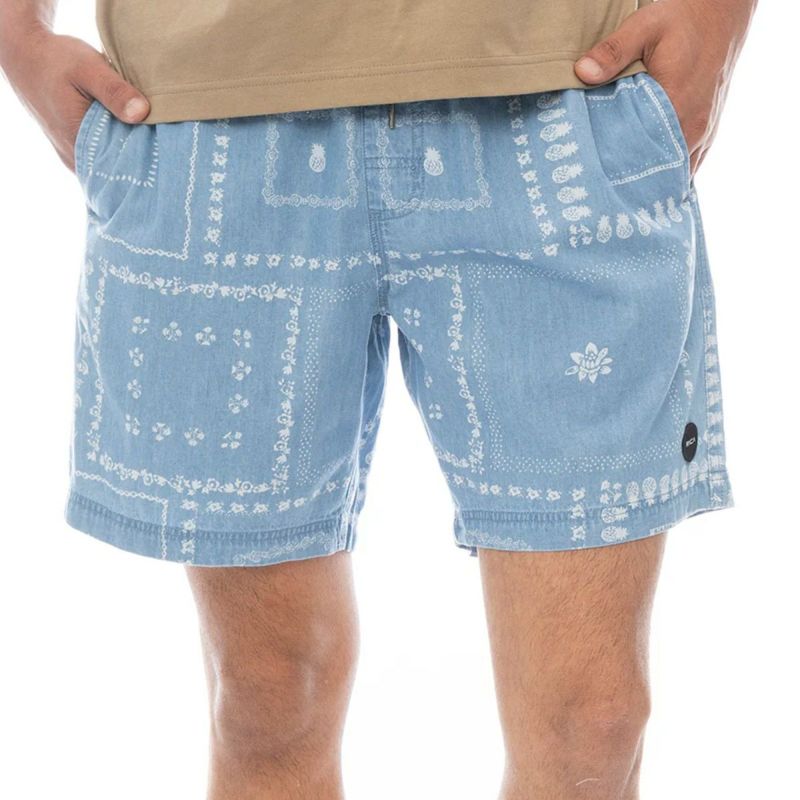 ルーカRVCAサーフィンサーフウェアボトムスショートハーフパンツ短パンESCAPEELASTICCHAMBRAY17ショートパンツBF041622メンズ男性25SP春夏