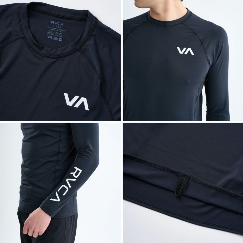ルーカRVCAサーフィンサーフラッシュガードUVカット【VASPORT】RVCALSRASHGUARD長袖ラッシュガードBF041854メンズ男性25SP春夏