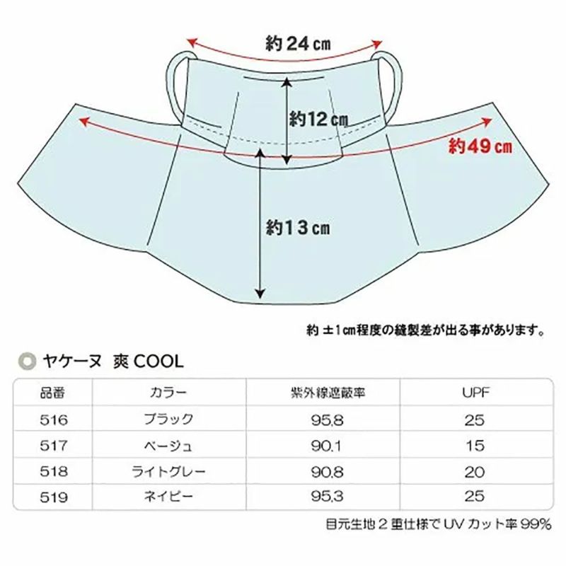 ヤケーヌYAKENUアウトドアカジュアルネックウォーマーフェイスマスクフェイスカバーヤケーヌ爽COOL514メンズレディースユニセックス25SP春夏