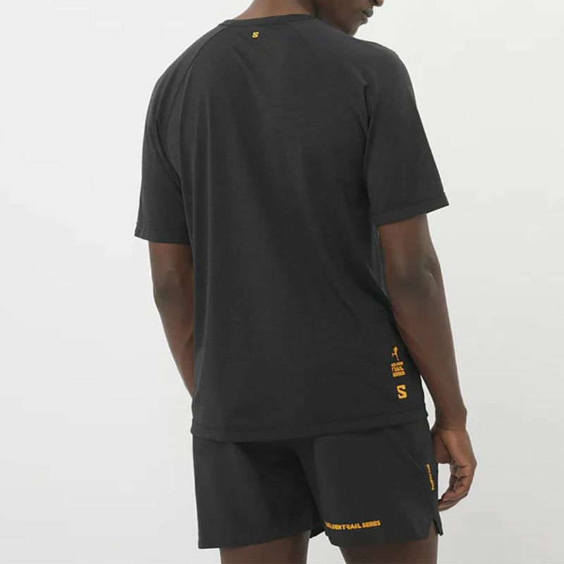サロモンSALOMONランニングウェア半袖TシャツSHKoutCOREGOLDENTRAILSERIESTEELC2484400メンズ男性25SP春夏