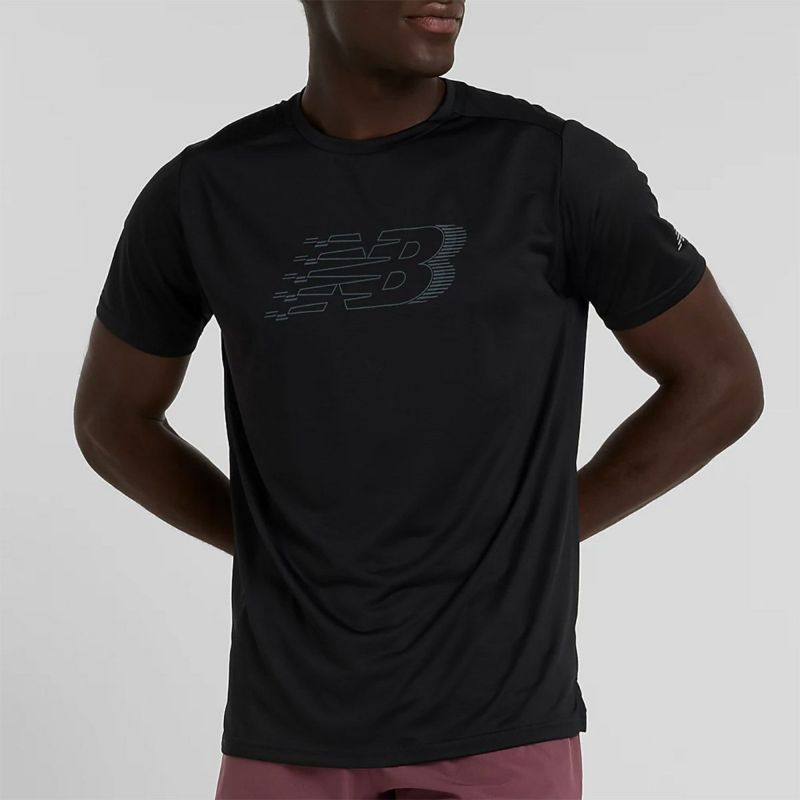 ニューバランスNewBalanceランニングウェア半袖TシャツSportEssentialsグラフィックショートスリーブTシャツMT51206BKメンズ男性25SP春夏