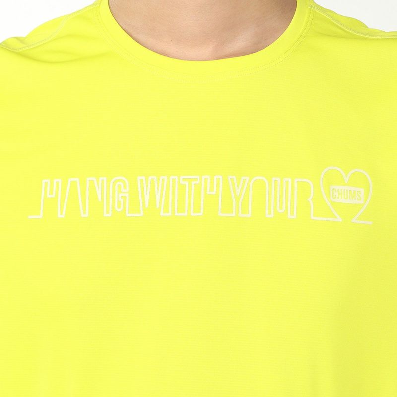 チャムスCHUMSランニングウェア半袖TシャツランニングハートビートTシャツRunningHeartBeatT-ShirtCH11-2496レディース女性25SP春夏