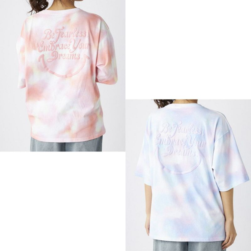 ラスティRUSTYサーフィンサーフウェア半袖TシャツニコちゃんTシャツタイダイ系925-501レディース女性25SP春夏