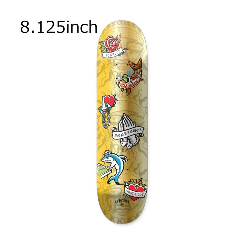 プリミティブPRIMITIVEスケボースケートボードデッキ板BADFISHRODRIGUEZDECK8.125OSPR25SL55D