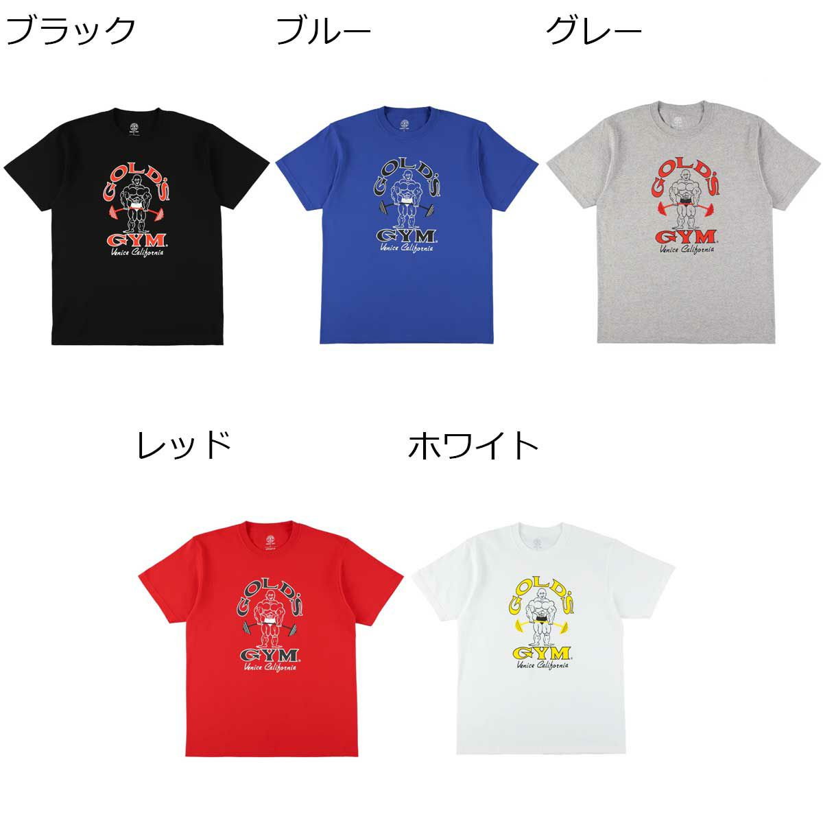 ゴールドジムGOLD'SGYMジムフィットネストレーニングウェア半袖TシャツベーシックTシャツ(ベニスカリフォルニア)G5170メンズ男性