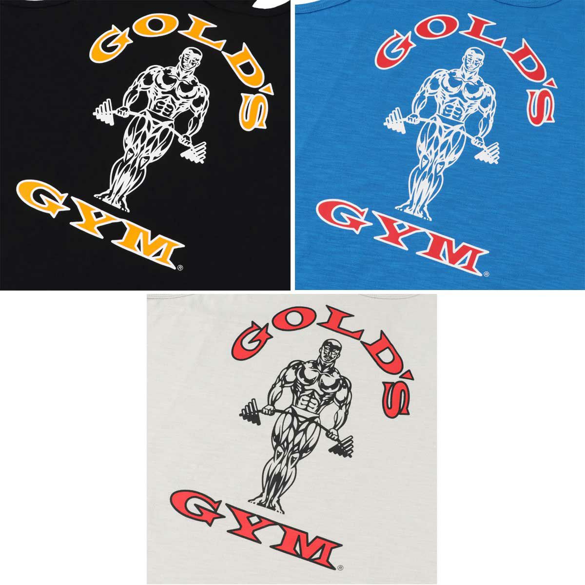 ゴールドジムGOLD'SGYMジムフィットネストレーニングウェアノースリーブタンクトップコットンスラブタンクトップ(ターミネーター)G5510メンズ男性